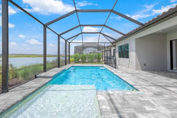 Typical pool with Spa Harvest floor plan Skysail Naples Florida